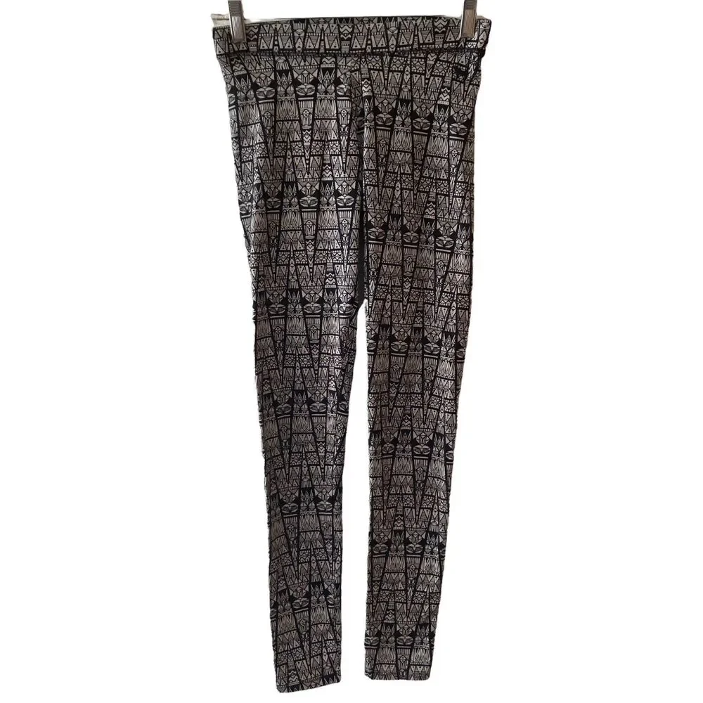 Pink by Victoria's Secret Womens Black and White Abstract Pattern Leggings Small - Picture 1 of 9